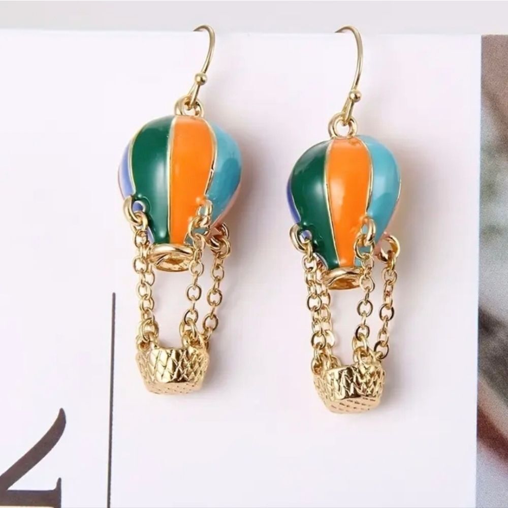Gold Plated Hot Air Balloon Earrings